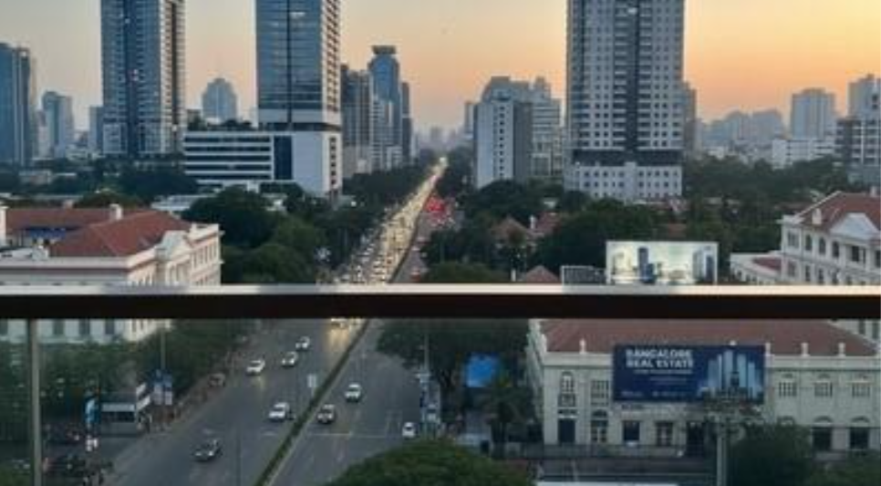 Skyline view of a modern IT park in Central India, representing the growing infrastructure for tech startups in the region.